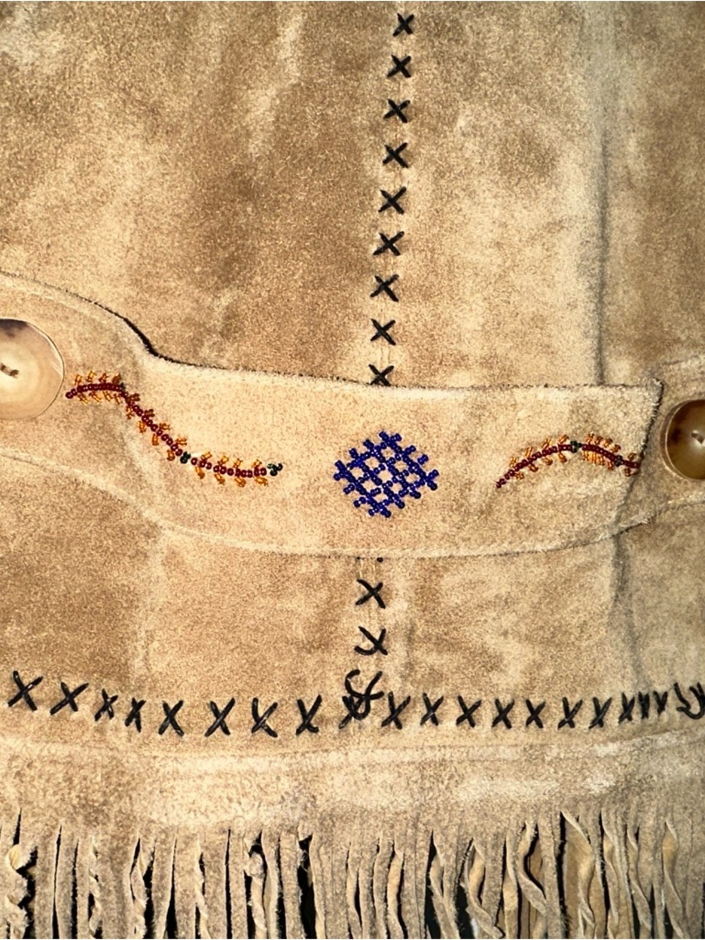 Vtg Double D Fringed Native American Style Jacket, medium - Picture 4 of 11
